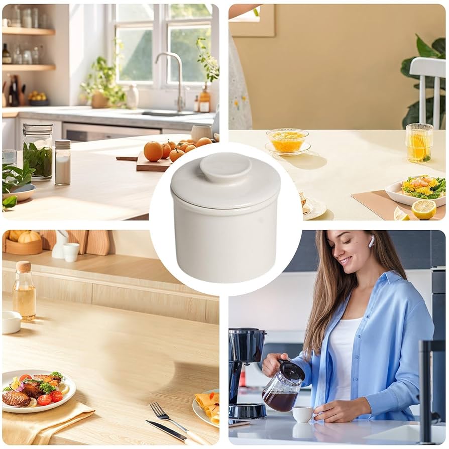 Amazon | Heixuaon 水バター皿、カウンター用バター容器, バター